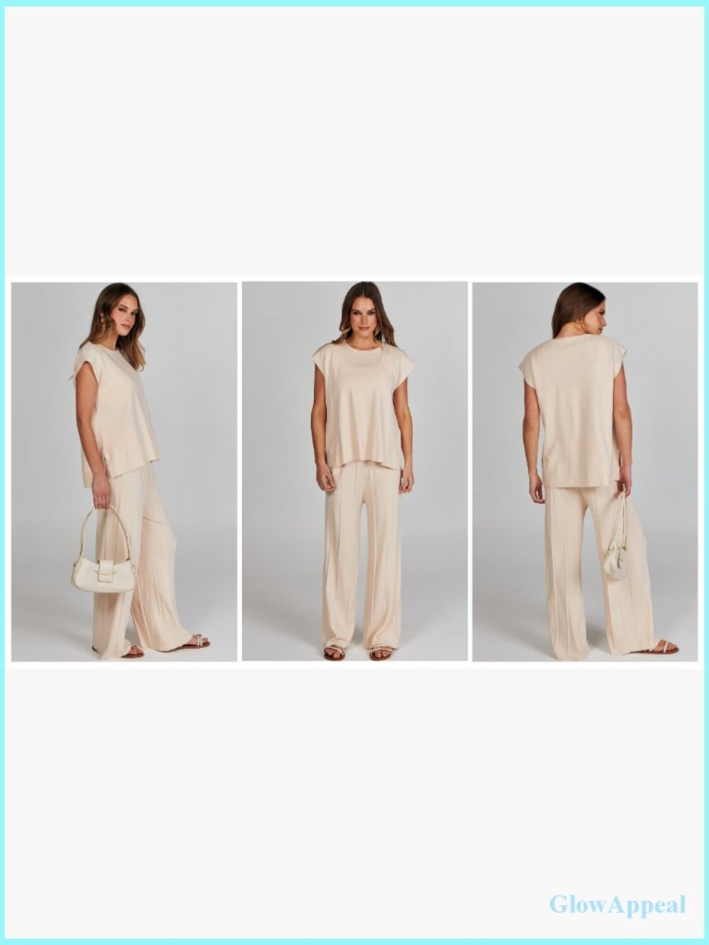 Women 2 Piece Lounge Set Knit Vest and Pant Summer Vacation Outfit - Picture 7 of 7